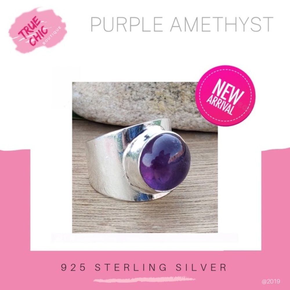 Natural Purple Amethyst Ring